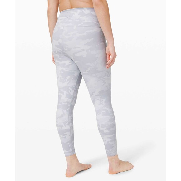Lululemon Wunder Under High-Rise Tight 25" Ribbed Luxtreme White Gray Camo Sz 4 - Picture 1 of 10